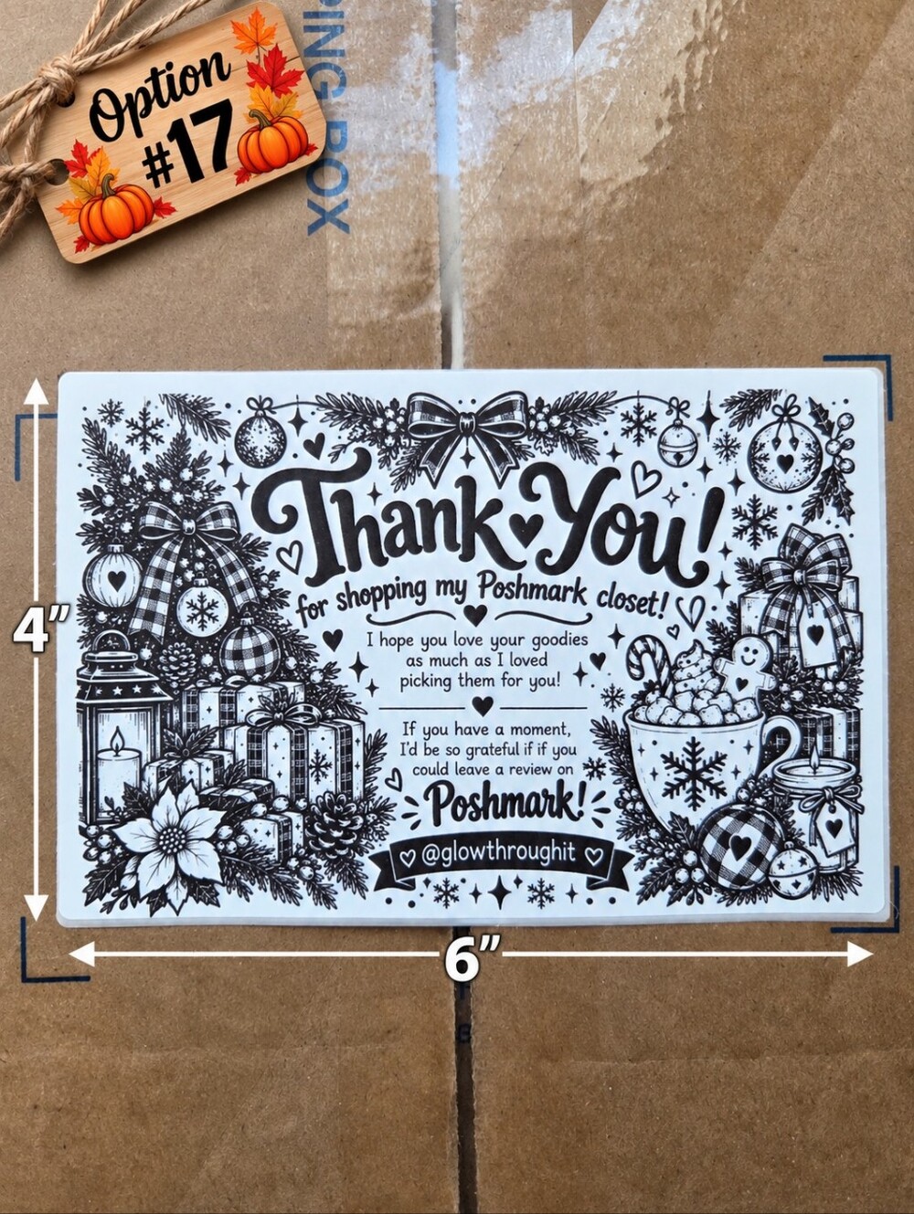Large 4x6" Thermal Shipping Stickers - Design #17